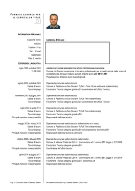 Curriculum Vitae Presidente Ing. Stefano Cadeddu