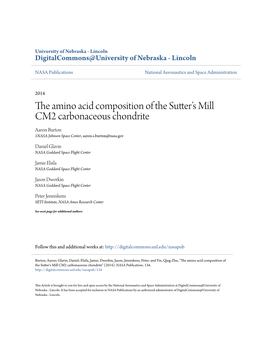 The Amino Acid Composition of the Sutterв•Žs Mill CM2 Carbonaceous