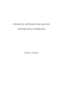 Iterative Methods for Solving Optimization Problems
