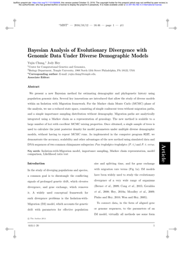 Bayesian Analysis of Evolutionary Divergence with Genomic Data