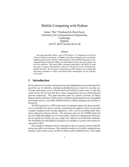 Mobile Computing with Python