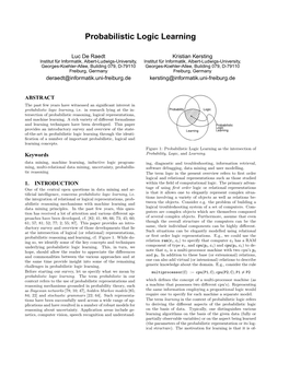 Probabilistic Logic Learning