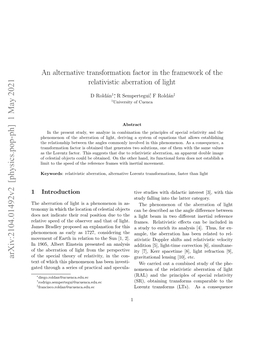 Arxiv:2104.01492V2 [Physics.Pop-Ph] 1 May 2021 Gravitational Lensing [10], Etc