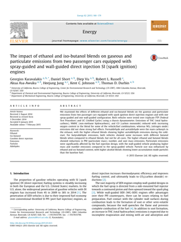 The Impact of Ethanol and Iso-Butanol Blends on Gaseous and Particulate