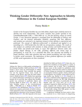 New Approaches to Identity Difference in the Central European Neolithic