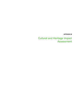 Cultural and Heritage Impact Assessment