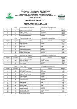 Resultados Generales