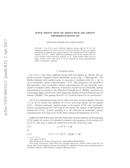 Wave Front Sets of Reductive Lie Group Representations Iii 3