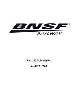 BNSF Issues Part 240 Submission