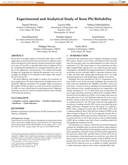 Experimental and Analytical Study of Xeon Phi Reliability