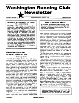 Washington Running Club Newsletter