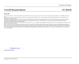 FY 2019/20 Vote:625 Kasanda District