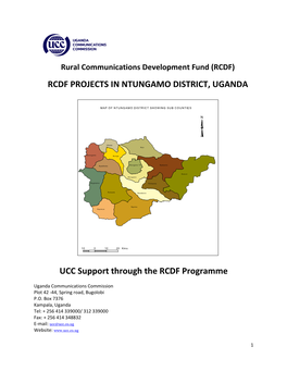RCDF PROJECTS in NTUNGAMO DISTRICT, UGANDA UCC Support