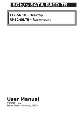 6Gb/S SATA RAID TB User Manual