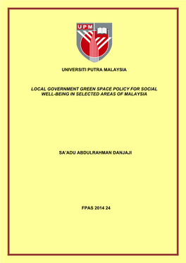 Universiti Putra Malaysia Local Government Green