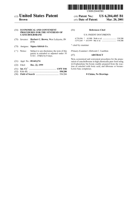 (12) United States Patent (10) Patent No.: US 6,204,405 B1 Brown (45) Date of Patent: Mar