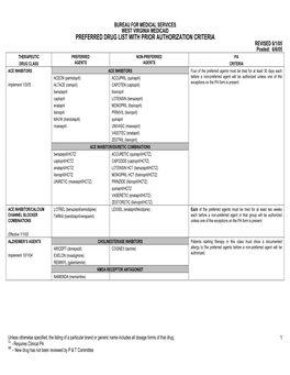 Preferred Drug List with Prior Authorization Criteria