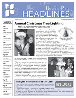 Annual Christmas Tree Lighting Page 2 Mark Your Calendar for Saturday, Dec