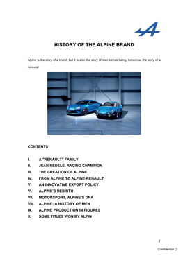 History of the Alpine Brand
