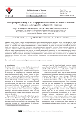 Investigating the Anatomy of the Halophyte Salsola Crassa and the Impact of Industrial Wastewater on Its Vegetative and Generative Structures