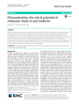 Chronodentistry: the Role & Potential of Molecular Clocks in Oral Medicine