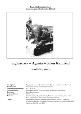 Sighisoara – Agnita – Sibiu Railroad Feasibility Study