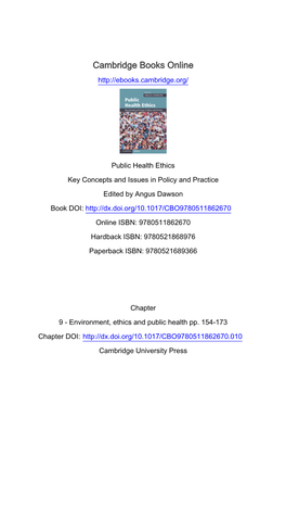 Public Health Ethics