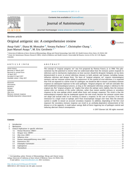 Original Antigenic Sin: a Comprehensive Review