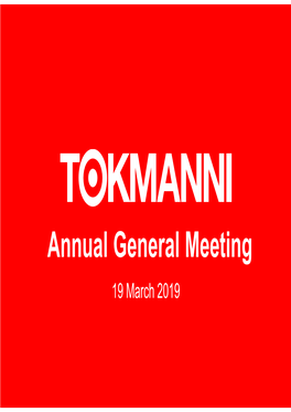 Tokmanni's Annual General Meeting, CEO Review