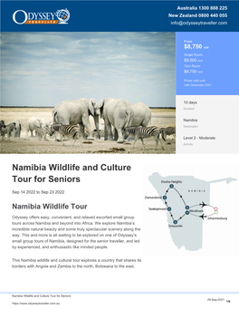 Namibia Wildlife and Culture Small Group Tour | Odyssey Traveller