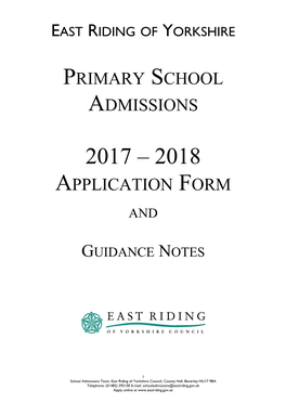 Primary School Admissions 2017