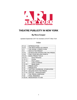 Theatre Publicity in New York