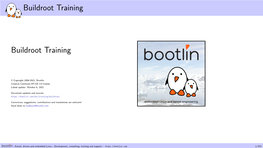 Buildroot Training Buildroot Training