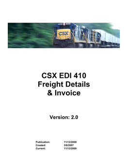 CSX EDI 410 Freight Details & Invoice