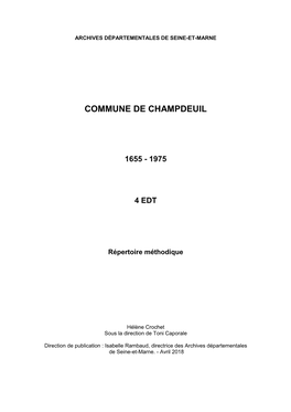 Commune De Champdeuil (1655