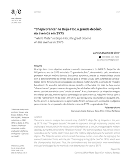 Chapa Branca” Na Beija-Flor, O Grande Decênio Na Avenida Em 1975 “White Plate” in Beija-Flor, the Great Decene on the Avenue in 1975