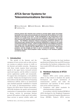 ATCA Server Systems for Telecommunications Services