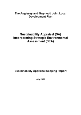 SA) Incorporating Strategic Environmental Assessment (SEA