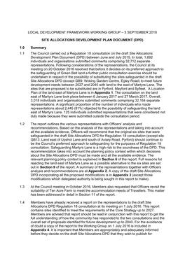 Site Allocation Development Plan