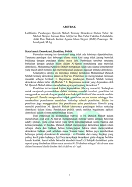 Misbah Skripsi. Jurusan Ilmu Al-Qur‟An Dan Tafsir Fakultas Ushuluddin, Adab Dan Dakwah Institut Agama Islam Negeri (IAIN) Ponorogo