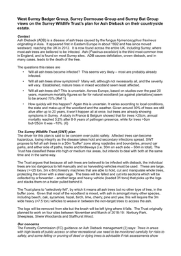 Overview of SWT Plans to Deal with Ash