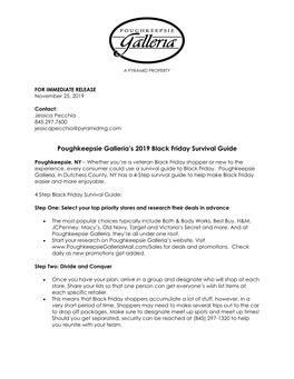 Poughkeepsie Galleria's 2019 Black Friday Survival Guide