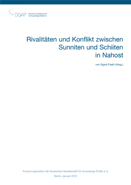 Rivalitäten Und Konflikt Zwischen Sunniten Und Schiiten in Nahost