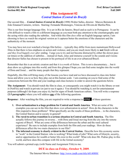 Film Assignment 02 Central Station (Central Do Brazil)