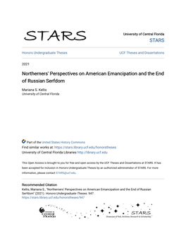 Northerners' Perspectives on American Emancipation and the End of Russian Serfdom