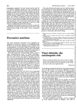 Preventive Nutrition the British Cardiac Society on Prevention of Coronary Heart Disease, British Medical3journal, 1976, 1, 881