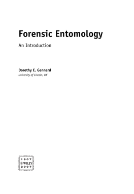Forensic Entomology an Introduction