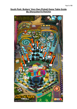 South Park Butters' Very Own Pinball Game Guide By