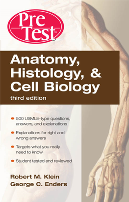 Pretest Anatomy, Histology & Cell Biology