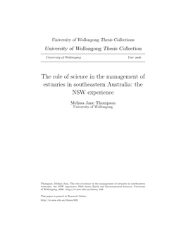 The Role of Science in the Management of Estuaries in Southeastern Australia: the NSW Experience